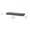 Large Rustic Embossed Wood Floating Wall Shelf - Black